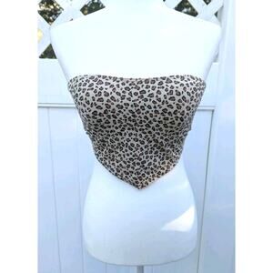 Y2K Cheetah Bikini Bandeau top Sm/M